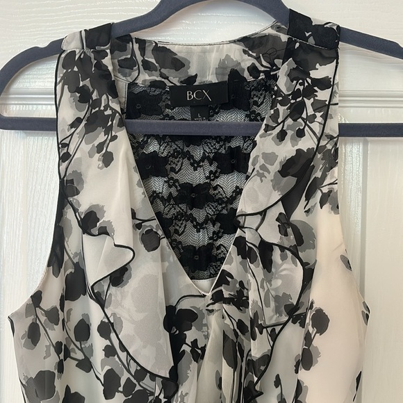 Jon & Anna Swing Jacket and Coordinating Cut-Away Shoulders Floral Blouse sz Lg - Picture 6 of 16